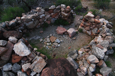 Looking into Boucher's cabin from the northeast corner