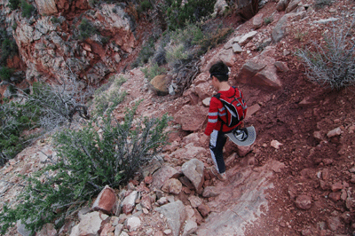 Matthew heading down the Page Spring Trail