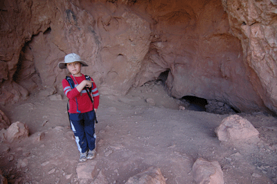 'Dad, this is the real entrance.'