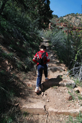 Hiking up through the Supai