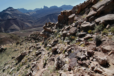 The route through the Tapeats along Nankoweap Trail