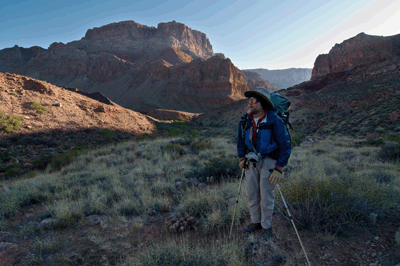 Rob Jones pauses to admire the soft early morning light filling Kwagunt Creek