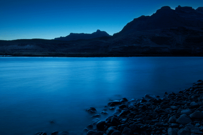 An HDR image of the Colorado River silently flowing past Tanner wash