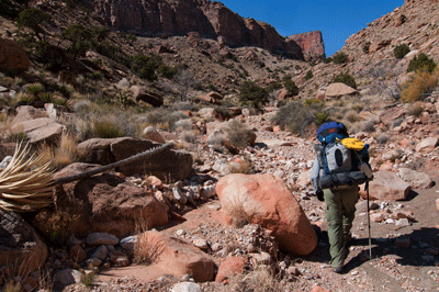 The boulders is Basalt Creek hint at the minor bypasses to come in upper Basalt Canyon