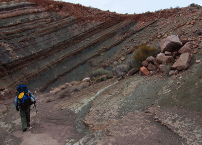 Interesting geology in the creek bed leading to the Still Spring site