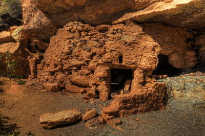 An HDR image of Juno Ruin in Lava Canyon