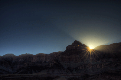 An HDR image of sunrise over Comanche Point