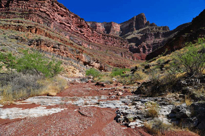 The Stone Creek trail passes through Hundred and Thirtythree Mile's creek bed